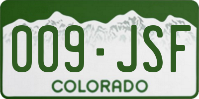 CO license plate 009JSF