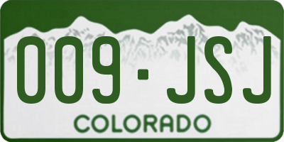 CO license plate 009JSJ