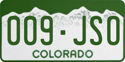 CO license plate 009JSO
