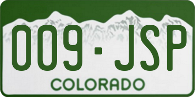 CO license plate 009JSP
