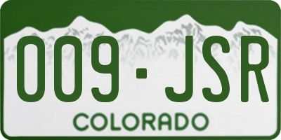 CO license plate 009JSR