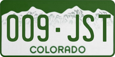 CO license plate 009JST
