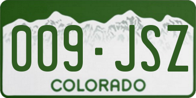 CO license plate 009JSZ
