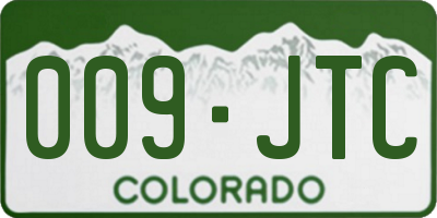 CO license plate 009JTC