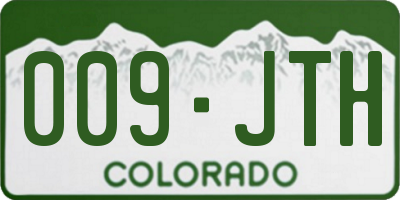 CO license plate 009JTH