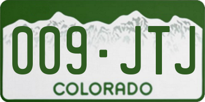 CO license plate 009JTJ