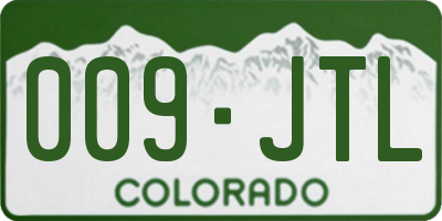 CO license plate 009JTL