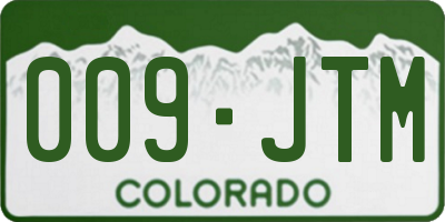 CO license plate 009JTM