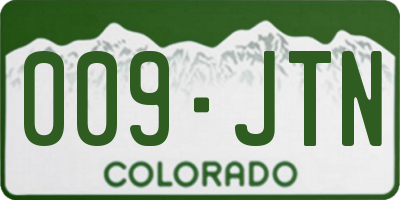CO license plate 009JTN