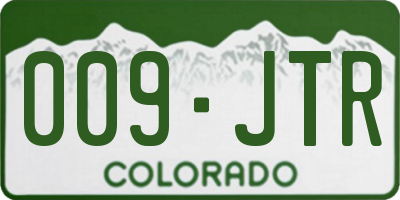 CO license plate 009JTR