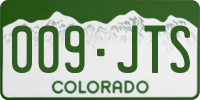 CO license plate 009JTS