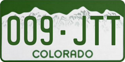 CO license plate 009JTT