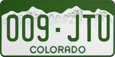 CO license plate 009JTU