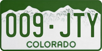 CO license plate 009JTY