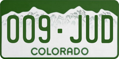 CO license plate 009JUD