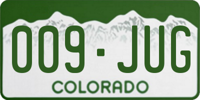 CO license plate 009JUG