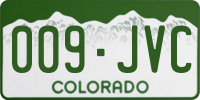 CO license plate 009JVC