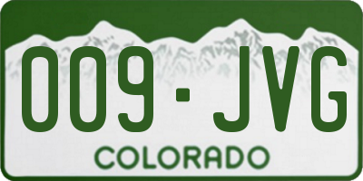 CO license plate 009JVG