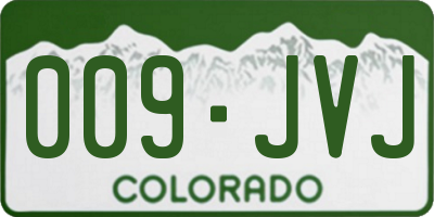 CO license plate 009JVJ