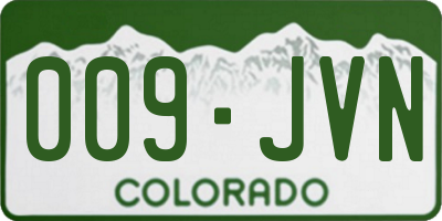 CO license plate 009JVN