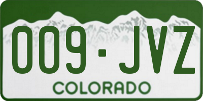 CO license plate 009JVZ