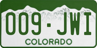 CO license plate 009JWI