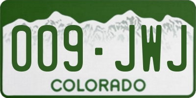 CO license plate 009JWJ