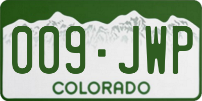 CO license plate 009JWP