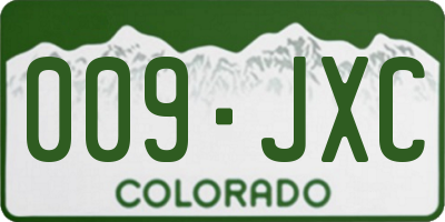 CO license plate 009JXC