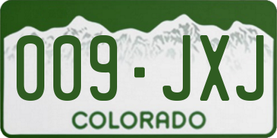 CO license plate 009JXJ