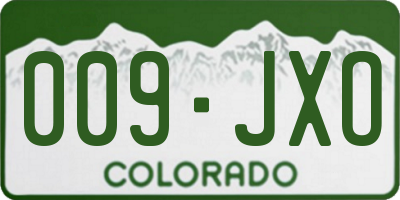 CO license plate 009JXO