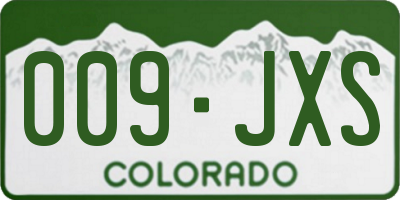CO license plate 009JXS