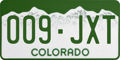 CO license plate 009JXT