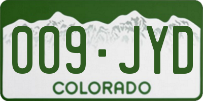 CO license plate 009JYD