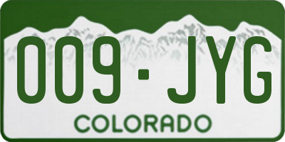 CO license plate 009JYG