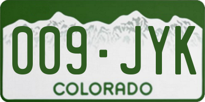 CO license plate 009JYK