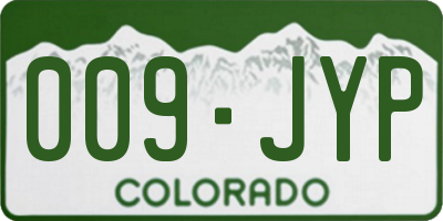 CO license plate 009JYP