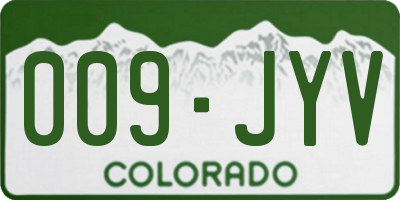 CO license plate 009JYV