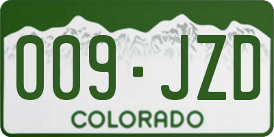 CO license plate 009JZD