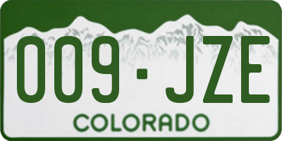 CO license plate 009JZE