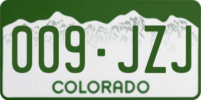 CO license plate 009JZJ
