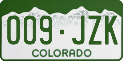 CO license plate 009JZK