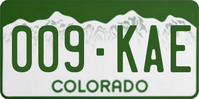 CO license plate 009KAE