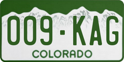 CO license plate 009KAG