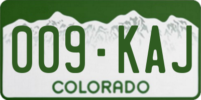 CO license plate 009KAJ