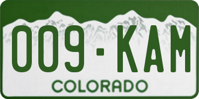 CO license plate 009KAM