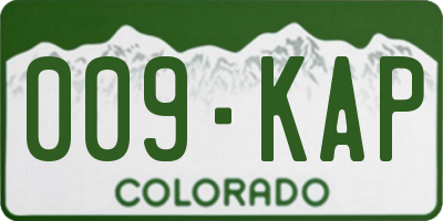 CO license plate 009KAP