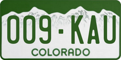 CO license plate 009KAU