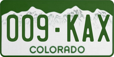 CO license plate 009KAX