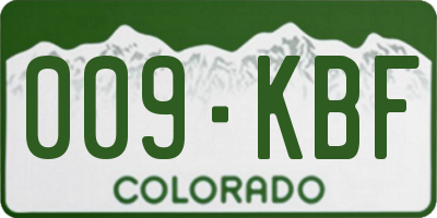 CO license plate 009KBF